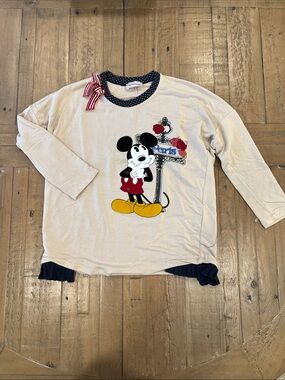 Monnalisa Mickey Mouse Paris Graphic Long Sleeve Top girls 5 years